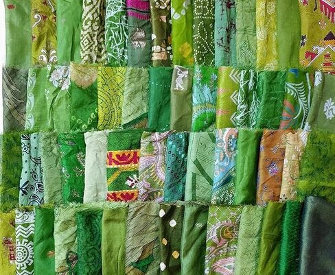 Sari Silk Fabric Lot Vintage Sari Fabric Material Remnant 8" * 8"Squares Henna Craft Easter Scrapbook Art Doll Junk Journal (15 Pcs) in Saudi Arabia