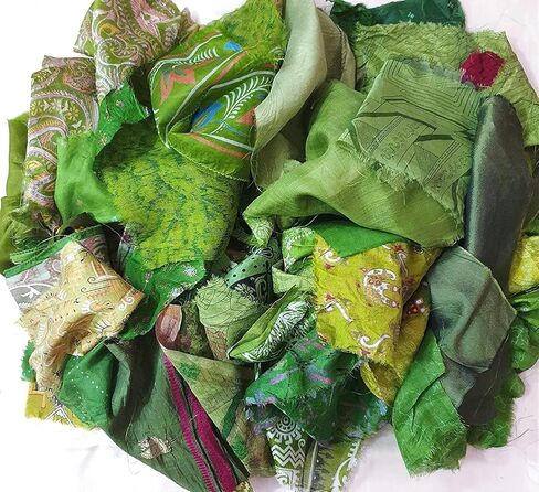 Sari Silk Fabric Lot Vintage Sari Fabric Material Remnant 8" * 8"Squares Henna Craft Easter Scrapbook Art Doll Junk Journal (15 Pcs) in Saudi Arabia