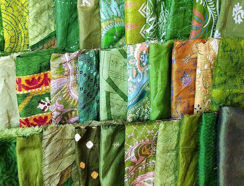 Sari Silk Fabric Lot Vintage Sari Fabric Material Remnant 8" * 8"Squares Henna Craft Easter Scrapbook Art Doll Junk Journal (15 Pcs) in Saudi Arabia