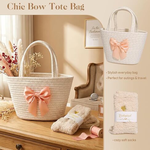Maid of Honor Gift Box Set, Bridesmaid Proposal Gifts with Bow Tote Bag, Jewelry Box, Bracelet, Bridal Party Gift for Maid of Honor with Scrunchie, Hair Clips, Will You Be My Bridesmaid in Saudi Arabia