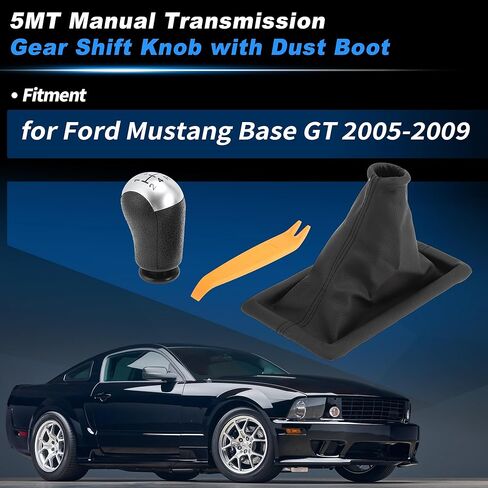 5 Speed Manual Transmission 5MT Gear Shift Shifter Knob for Ford for Mustang Base GT 2005 2006 2007 2008 2009 with Shifter Dust Boot No.8R3Z7277AA/5R3Z7213BAA in Saudi Arabia