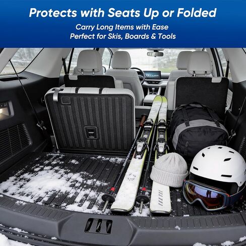 سجادات أرضية TAPTES لملحقات مقاعد Ford Explorer 6 لعام 2020-2026، وبطانات أرضية لسيارات الدفع الرباعي لجميع الأحوال الجوية، وحصيرة شحن مع حصيرة مسند الظهر وواقيات عتبة الباب لسيارة Ford Explorer 6 Passenger 2026 2025 2024-2020 in Kuwait