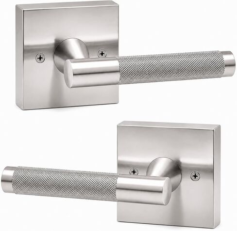 Premium Polished Gold Door Handles for 1 3/8" - 2" Compatible Doors –Soft Gold Door Handles Interior Non-Locking - Easy Installation, Reversible (Passage) - Designed by Architects in Saudi Arabia
