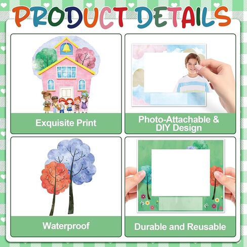 Our Class is a Family Bulletin Board Decoration Set DIY Picture Frames Classroom Bulletin Board Decorations Back to School Photo Frame Cutouts for School Classroom Chalkboard Door Decor in Saudi Arabia