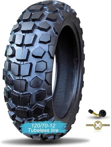 120/70-12 Tire for Scooter/Moped Front Rear for Daily Commuting on Various Roads 4 P.R 225 kPa MAX Load 430 LBS 59J 120/70/12 Tubeless Anti-Slip Tyre, Wear-Resistant Knobby Tire in Saudi Arabia