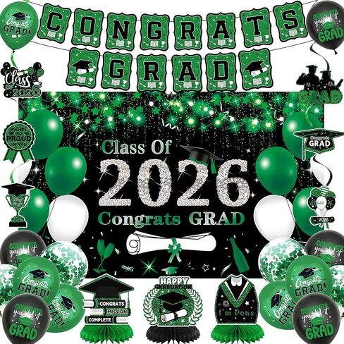 DARUNAXY Orange Graduation Party Decorations, Black Orange Class of 2026 Graduation Banner, 2026 Congrats Grad Honeycomb Hanging Swirl Confetti Balloon Congratulations Graduates Party Supplies(25PC) in Saudi Arabia