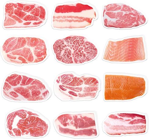 12 Pads Hungry Food Sticky Notes Set, Novelty Meat Shape Self-Adhesive Memo Notes, 240 Sheets 12 Designs Bacon, Streaky Pork, Ham, Steak, Marbled Beef, Salmon Slices for Office Work Reminder in Saudi Arabia