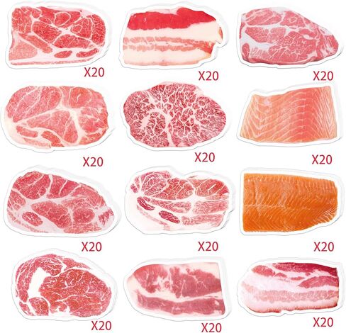 12 Pads Hungry Food Sticky Notes Set, Novelty Meat Shape Self-Adhesive Memo Notes, 240 Sheets 12 Designs Bacon, Streaky Pork, Ham, Steak, Marbled Beef, Salmon Slices for Office Work Reminder in Saudi Arabia