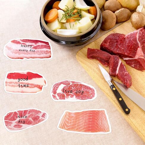 12 Pads Hungry Food Sticky Notes Set, Novelty Meat Shape Self-Adhesive Memo Notes, 240 Sheets 12 Designs Bacon, Streaky Pork, Ham, Steak, Marbled Beef, Salmon Slices for Office Work Reminder in Saudi Arabia