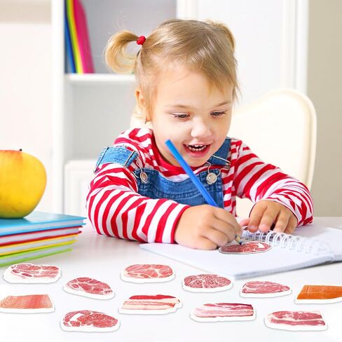 12 Pads Hungry Food Sticky Notes Set, Novelty Meat Shape Self-Adhesive Memo Notes, 240 Sheets 12 Designs Bacon, Streaky Pork, Ham, Steak, Marbled Beef, Salmon Slices for Office Work Reminder in Saudi Arabia