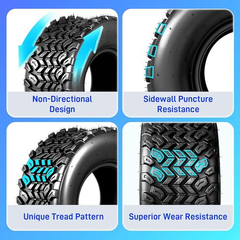 مجموعة إطارات 22x11-10 ATV/UTV مكونة من 2، إطارات 6PR 22x11x10 لجميع التضاريس، بدون أنابيب شديدة التحمل، مداس غير اتجاهي للطين والممر والرمل in Kuwait