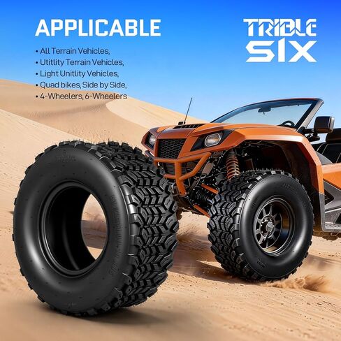 مجموعة إطارات 22x11-10 ATV/UTV مكونة من 2، إطارات 6PR 22x11x10 لجميع التضاريس، بدون أنابيب شديدة التحمل، مداس غير اتجاهي للطين والممر والرمل in Kuwait