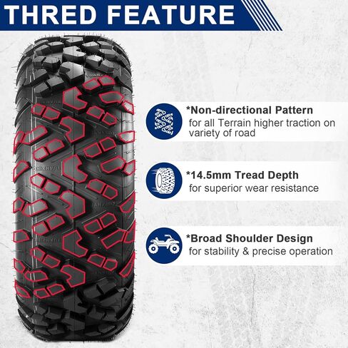 MaxAuto AT24x8-12 ATV UTV Tires Off-Road All-Terrain Mud Tires, 6 Ply Tubeless in Saudi Arabia