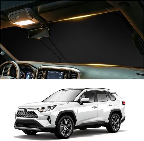 Car Windshield Sun Shade Compatible with Toyota 2019-2025 RAV4,Foldable Sun Shade for Car Windshield for Interior Protection and Sunblocking,Oxford Cloth Cars Suns Shades with Storage Bag in Saudi Arabia