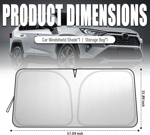Car Windshield Sun Shade Compatible with Toyota 2019-2025 RAV4,Foldable Sun Shade for Car Windshield for Interior Protection and Sunblocking,Oxford Cloth Cars Suns Shades with Storage Bag in Saudi Arabia