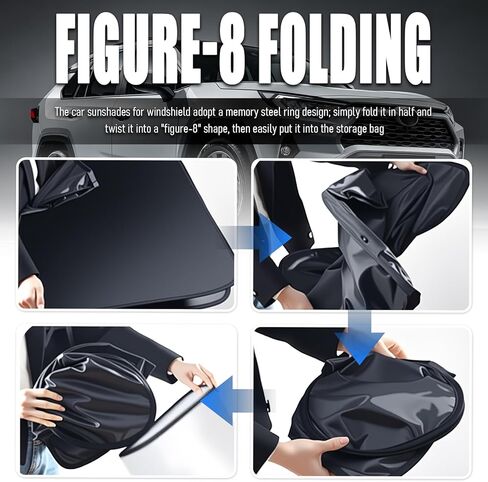 Car Windshield Sun Shade Compatible with Toyota 2019-2025 RAV4,Foldable Sun Shade for Car Windshield for Interior Protection and Sunblocking,Oxford Cloth Cars Suns Shades with Storage Bag in Saudi Arabia
