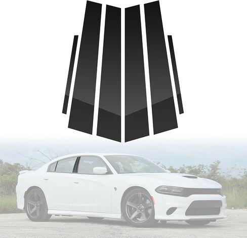 BASIKER Fit for 11th Gen Honda Civic Sedan 2022-2025 Pillar Post Trim Kit, Door Window B Pillar Glossy Black Cover, Strong Toughness PC Material in Saudi Arabia