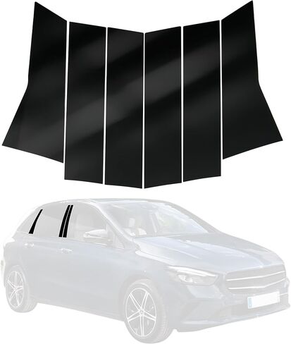 BASIKER Fit for 11th Gen Honda Civic Sedan 2022-2025 Pillar Post Trim Kit, Door Window B Pillar Glossy Black Cover, Strong Toughness PC Material in Saudi Arabia