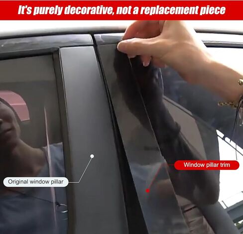 BASIKER Fit for 11th Gen Honda Civic Sedan 2022-2025 Pillar Post Trim Kit, Door Window B Pillar Glossy Black Cover, Strong Toughness PC Material in Saudi Arabia
