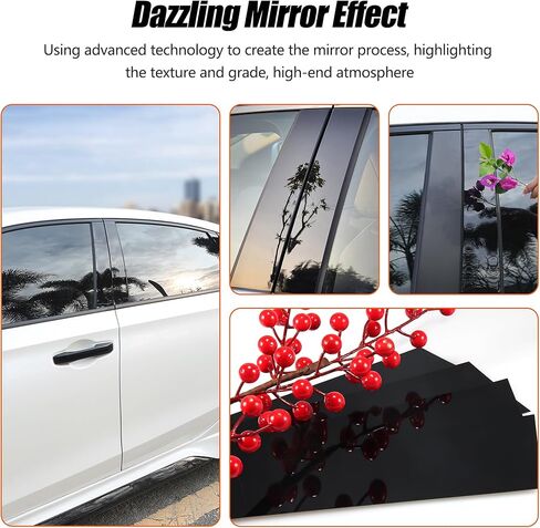 BASIKER Fit for 11th Gen Honda Civic Sedan 2022-2025 Pillar Post Trim Kit, Door Window B Pillar Glossy Black Cover, Strong Toughness PC Material in Saudi Arabia