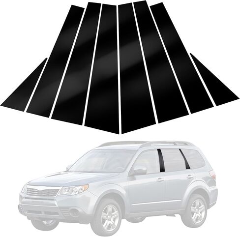 BASIKER Fit for 11th Gen Honda Civic Sedan 2022-2025 Pillar Post Trim Kit, Door Window B Pillar Glossy Black Cover, Strong Toughness PC Material in Saudi Arabia