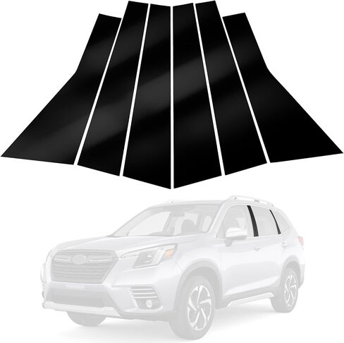 BASIKER Fit for 11th Gen Honda Civic Sedan 2022-2025 Pillar Post Trim Kit, Door Window B Pillar Glossy Black Cover, Strong Toughness PC Material in Saudi Arabia