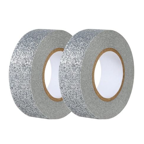 Gold Glitter Washi Tape 2 Rolls, Sparkle Decorative Tape for DIY Crafts Scrapbooking Journaling, Sticky Colored Masking Tape for Art, Wall Decor Gift Wrapping (0.6in x 11Yard) in Saudi Arabia