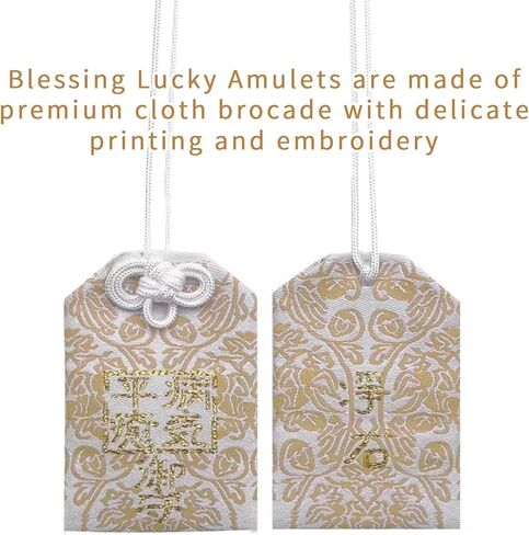10PCS Japanese Omamori Amulets, Handmade Good Luck Charms with Protective PVC Pocket, Safe Travel Charm Hanging Sachet Blessing Lucky Amulet for Blessing Success Health Fortune Wealth Gift in Saudi Arabia