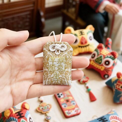 10PCS Japanese Omamori Amulets, Handmade Good Luck Charms with Protective PVC Pocket, Safe Travel Charm Hanging Sachet Blessing Lucky Amulet for Blessing Success Health Fortune Wealth Gift in Saudi Arabia