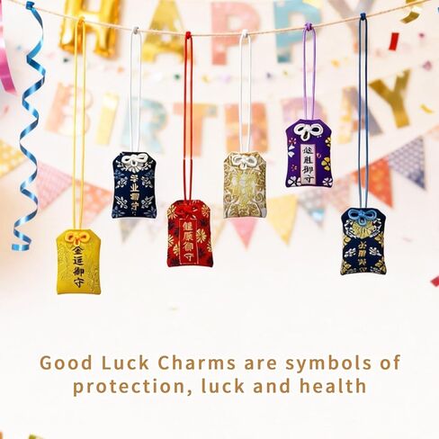 10PCS Japanese Omamori Amulets, Handmade Good Luck Charms with Protective PVC Pocket, Safe Travel Charm Hanging Sachet Blessing Lucky Amulet for Blessing Success Health Fortune Wealth Gift in Saudi Arabia