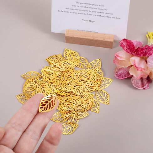 40pcs Gold Leaf Charms for Jewelry Making, Metal Hollow Leaves for DIY Crafts, Leaf Ornaments Charms Pendants Supplies for Necklace Bracelet Earrings in Saudi Arabia