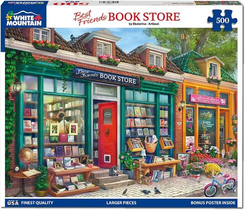 White Mountain 500 Piece Jigsaw Puzzle Fun Nostalgic Puzzles with Large Pieces Gift for Adults and Family 18"x24" - Best Friends Book Store in Kuwait