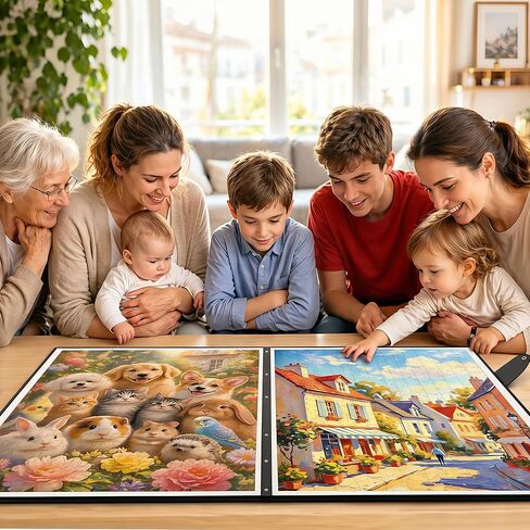 32 Pockets 28.9" *21.1" Puzzle Storage Book for 1000 Piece Jigsaws Dustproof Puzzle Book Holder with HD Film Portable Puzzle Binder for Finished Puzzles Ideal for Adult Kid Puzzle Enthusiasts in Kuwait