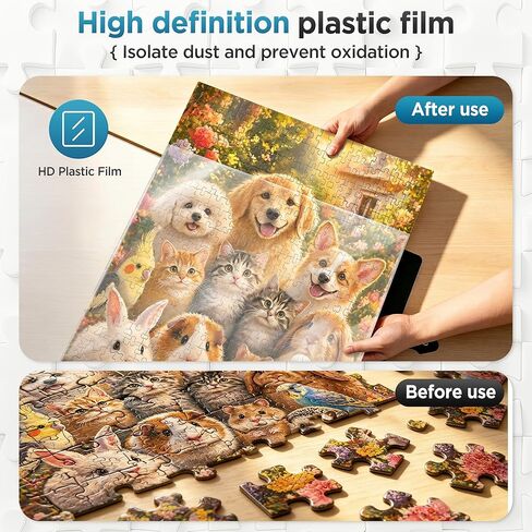 32 Pockets 28.9" *21.1" Puzzle Storage Book for 1000 Piece Jigsaws Dustproof Puzzle Book Holder with HD Film Portable Puzzle Binder for Finished Puzzles Ideal for Adult Kid Puzzle Enthusiasts in Kuwait