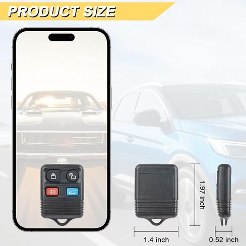 استبدال Vurkcy Key Fob لـ 2000-2010 Ford Expedition Navigator/02-10 Explorer Mountaineer/ 03-05 Aviator Car بدون مفتاح للتحكم عن بعد، CWTWB1U322، 4-Btn in Kuwait