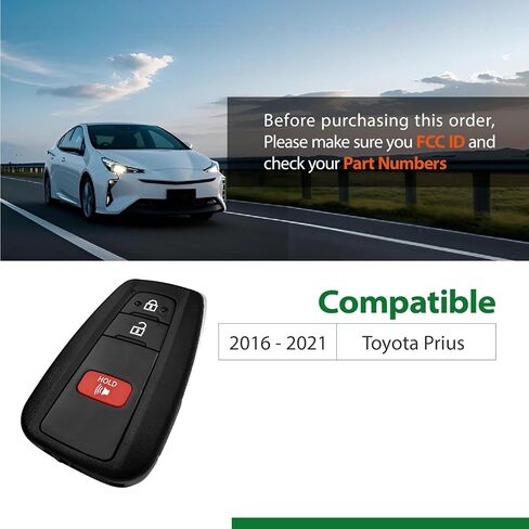 بديل لـ 2016 2017 2018 2019 2020 2021 القرب الذكي Toyota Prius GNE 231451-0351 لوحة مفتاح فوب HYQ14FBC 315MHz 3 أزرار in Kuwait
