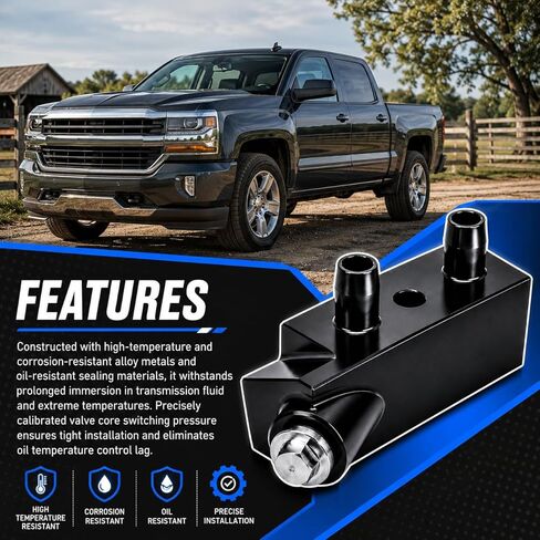 Transmission Fluid Thermal Bypass Valve Compatible with 2014-2018 GM 6L80 Trans Escalade GMC Yukon 5.3L 6.2L 4.3L Fit for Chevrolet Silverado 1500 2014 2015 2016 2017 2018 Replace OE# 125068000 in Saudi Arabia