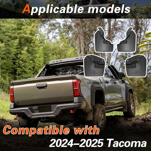 4PCS Mud Flaps Compatible with 2024 2025 Toyota Tacoma TRD Pro or Trailhunter Mudguard Kit Mud Guards Splash Guards PK389-35R00-P1 in Saudi Arabia