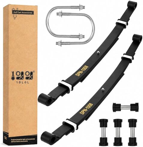 10L0L Golf Cart Rear Leaf Springs for Club Car DS 1981-UP Gas & Electric Models, Heavy Duty 3-Leaf Spring Set with Bushings Sleeves and U Bolt Kit in Saudi Arabia