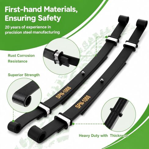 10L0L Golf Cart Rear Leaf Springs for Club Car DS 1981-UP Gas & Electric Models, Heavy Duty 3-Leaf Spring Set with Bushings Sleeves and U Bolt Kit in Saudi Arabia