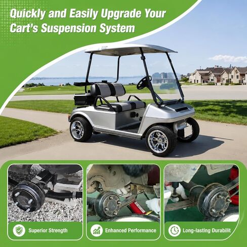 10L0L Golf Cart Rear Leaf Springs for Club Car DS 1981-UP Gas & Electric Models, Heavy Duty 3-Leaf Spring Set with Bushings Sleeves and U Bolt Kit in Saudi Arabia