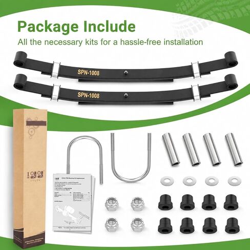 10L0L Golf Cart Rear Leaf Springs for Club Car DS 1981-UP Gas & Electric Models, Heavy Duty 3-Leaf Spring Set with Bushings Sleeves and U Bolt Kit in Saudi Arabia