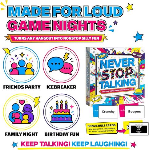 KAWAII KOI Never Stop Talking Word Guessing Card Game, Fast-Paced Party Card Set with Bell and Timer, Fun Team Activity for Family Night, Adults and Teens, Ages 14 Plus, 4 to 10 Players in Saudi Arabia