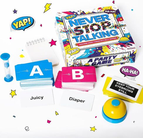 KAWAII KOI Never Stop Talking Word Guessing Card Game, Fast-Paced Party Card Set with Bell and Timer, Fun Team Activity for Family Night, Adults and Teens, Ages 14 Plus, 4 to 10 Players in Saudi Arabia