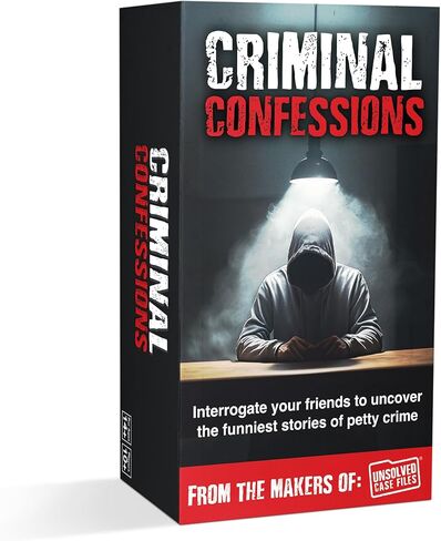 CRIMINAL CONFESSIONS Party Game - The Adult Card Game Where You Interrogate Friends to Uncover Surprising Stories of Petty Crime. Fun for Parties or Game Night - From the Makers of Unsolved Case Files in Saudi Arabia