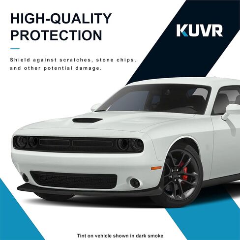 Pre-Cut Headlight Foglight Tint Kit Compatible with Dodge Challenger 2015-2023 | Precision Cut Stretchable PPF Vinyl Overlay Cover Wrap (Dark Smoke) in Saudi Arabia
