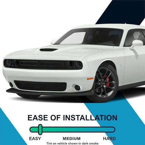 Pre-Cut Headlight Foglight Tint Kit Compatible with Dodge Challenger 2015-2023 | Precision Cut Stretchable PPF Vinyl Overlay Cover Wrap (Dark Smoke) in Saudi Arabia