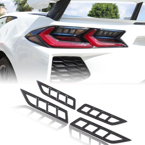 for C8 Corvette Taillight Protective Frame Bezel Accessories,ABS Rear Tail Lamp Light Frame for Corvette C8 2020-2025 Z51 Z06 ZR1 Stingray Reverse Light Cover Guards (Carbon Fiber Style) in Kuwait