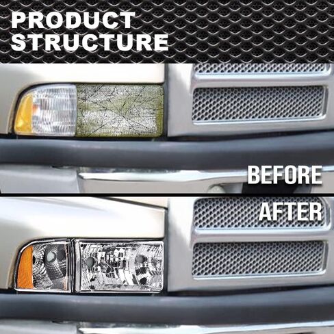 غطاء عدسة المصابيح الأمامية CNNELL متوافق مع Dodge RAM 1500 2500 3500 1994-2002 عدسة شفافة 55076749AD 55076748AD 55076749AO 55076748AO in Kuwait