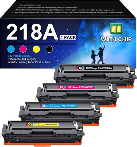 218A Toner Cartridges 4 Pack(with chip) Replacement for HP 218A 218X Toner High Yeild Compatible with HP Color LaserJet Pro MFP 3301cdw 3201dw 3301sdw Printer W2180A Ink Set (B/C/Y/M) in Saudi Arabia